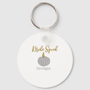 Grey golden pumpkin fall bride squad modern  key ring