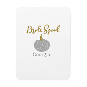 Grey golden pumpkin fall bride squad modern  magnet