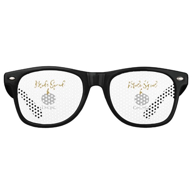 Grey golden pumpkin fall bride squad modern  retro sunglasses (Front)
