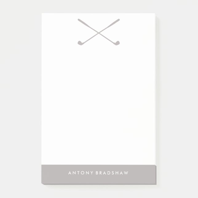 Grey Golf Clubs Post-it Notes (Front)