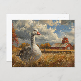 Grey Goose Farmhouse Artwork Postcard