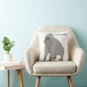 Grey Gorilla Design Personalised Cushion