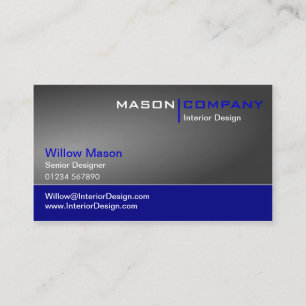 Grey Gradient & Dark Blue Corporate Business Card
