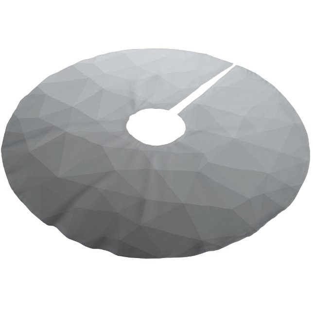 Grey Gradient Geometric Mesh Pattern Brushed Polyester Tree Skirt (Angled)