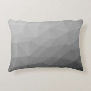Grey Gradient Geometric Mesh Pattern Decorative Cushion