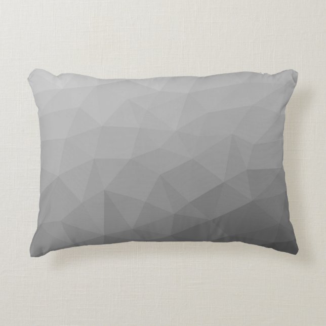 Grey Gradient Geometric Mesh Pattern Decorative Cushion (Front)
