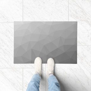 Grey Gradient Geometric Mesh Pattern Doormat