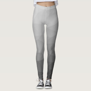 Grey Gradient Geometric Mesh Pattern Leggings