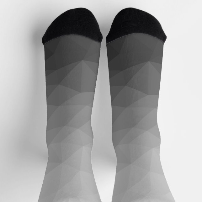 Grey Gradient Geometric Mesh Pattern Socks (Top)