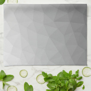 Grey Gradient Geometric Mesh Pattern Tea Towel