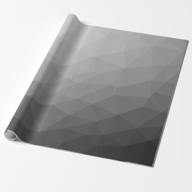 Grey Gradient Geometric Mesh Pattern Wrapping Paper (Unrolled)