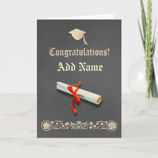 Grey Graduation Card (Front)