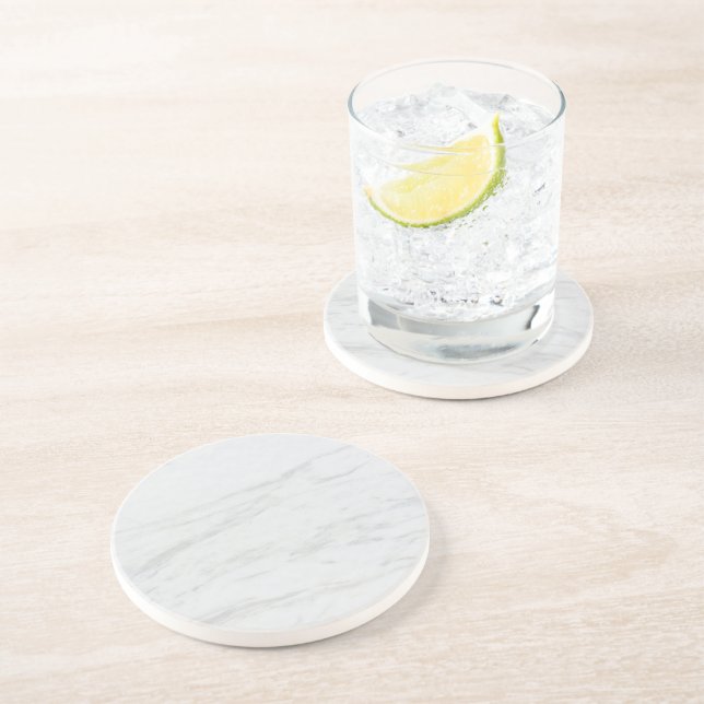 Grey Granite Brown Quartz Stone Natural Drink Coaster (Side)