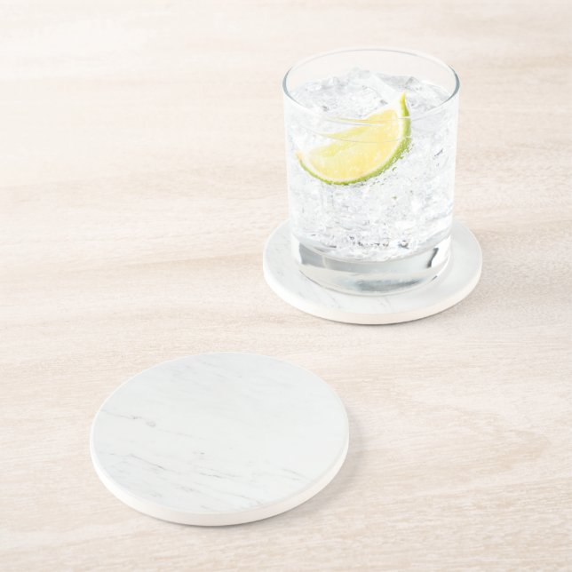 Grey Granite Brown Quartz Stone Natural Drink Coaster (Side)