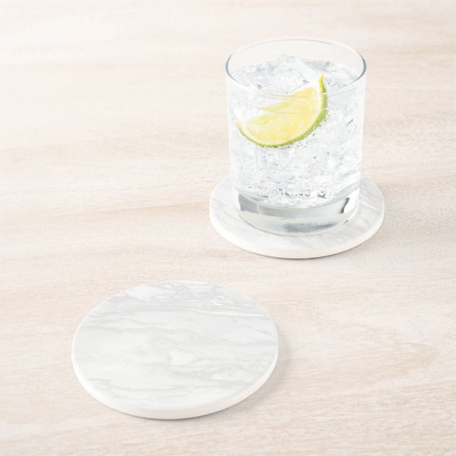 Grey Granite Brown Quartz Stone Natural Drink Coaster (Side)
