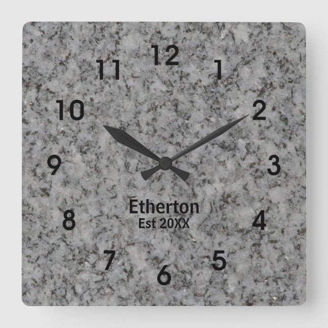 Grey Granite Style Pattern Acrylic Wall Clock (Front)
