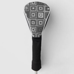 Grey Granny Square Pattern Golf Head Cover