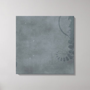 GREY GRAY DISTRESSED TEXTURED BACKGROUND FLORAL VI CANVAS PRINT