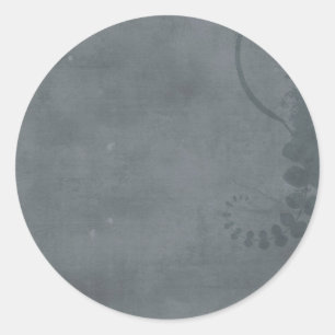 GREY GRAY DISTRESSED TEXTURED BACKGROUND FLORAL VI CLASSIC ROUND STICKER