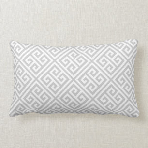 Grey Greek Key Pattern Lumbar Cushion