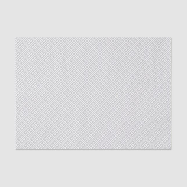 Grey Greek Key Pattern Tissue Paper (Front)
