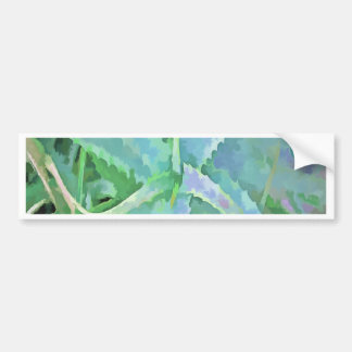 Grey Green Aloe Abstract Painting Bumper Sticker