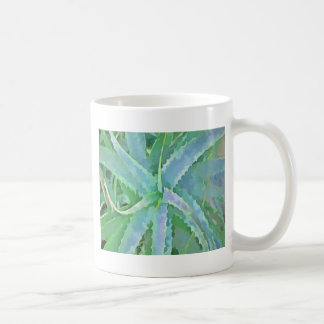 Grey Green Aloe Abstract Painting Coffee Mug