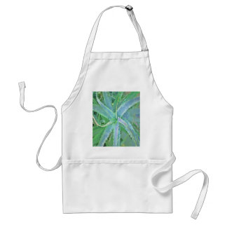 Grey Green Aloe Abstract Painting Standard Apron