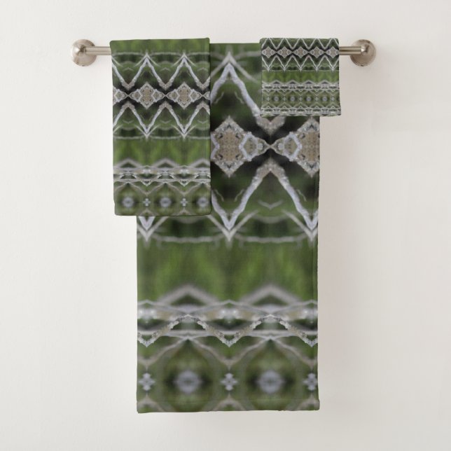 Grey Green Bath Decor Bath Towel Set (Insitu)
