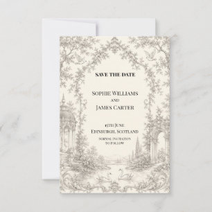 Grey Green Botanical Wedding Save the Date