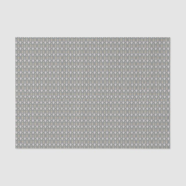 Grey Green Elegant Ditsy Floral Tissue Paper (Front)