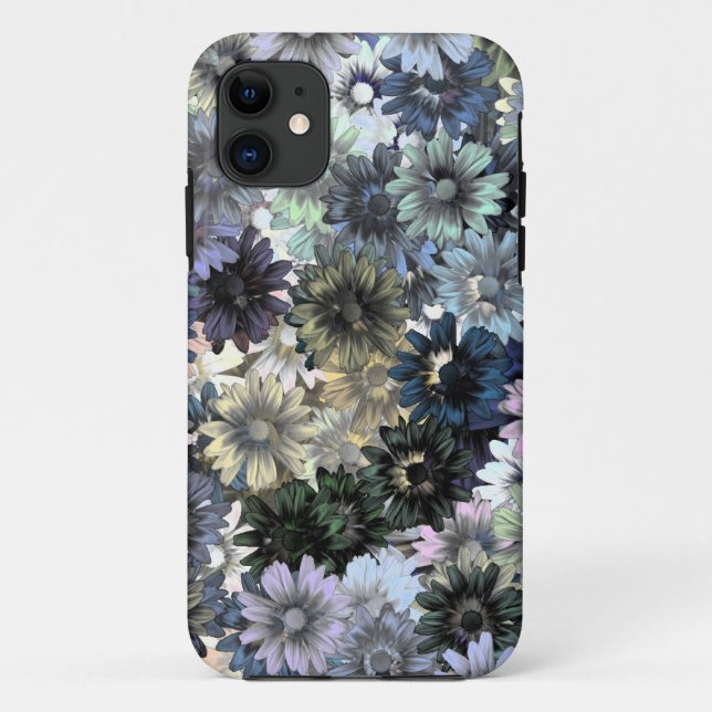 Grey green floral pattern Case-Mate iPhone case (Back)