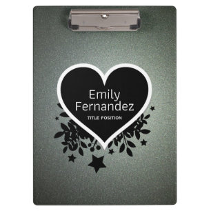 Grey Green Glitter Pattern Clipboard