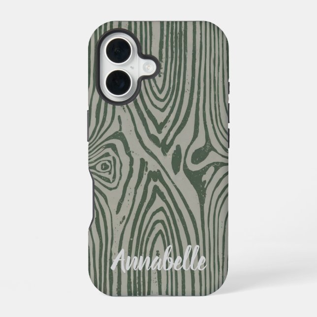 Grey Green iPhone 16 Case (Back)