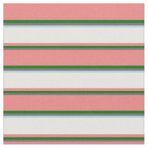 Grey, Green, Light Coral, Mint Cream & Light Blue Fabric