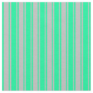 Grey & Green Lines Pattern Fabric