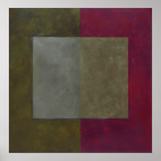 grey, green on red poster