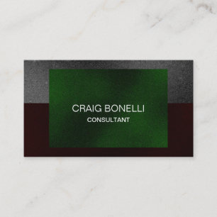 Grey Green Plain Professional Business Card