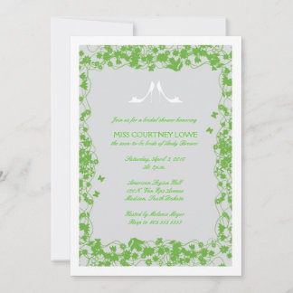 Grey & Green Shoes Bridal Shower Invitation