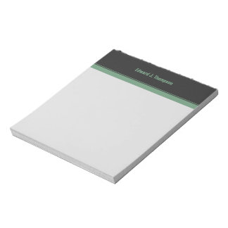 Grey Green Simple Border Notepad