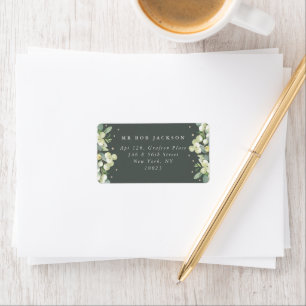 Grey Green Snowberry+Eucalyptus Address Label