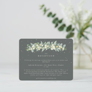 Grey Green Snowberry+Eucalyptus Garland Reception Enclosure Card