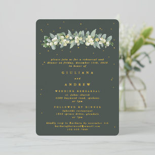 Grey Green Snowberry+Eucalyptus Wedding Rehearsal