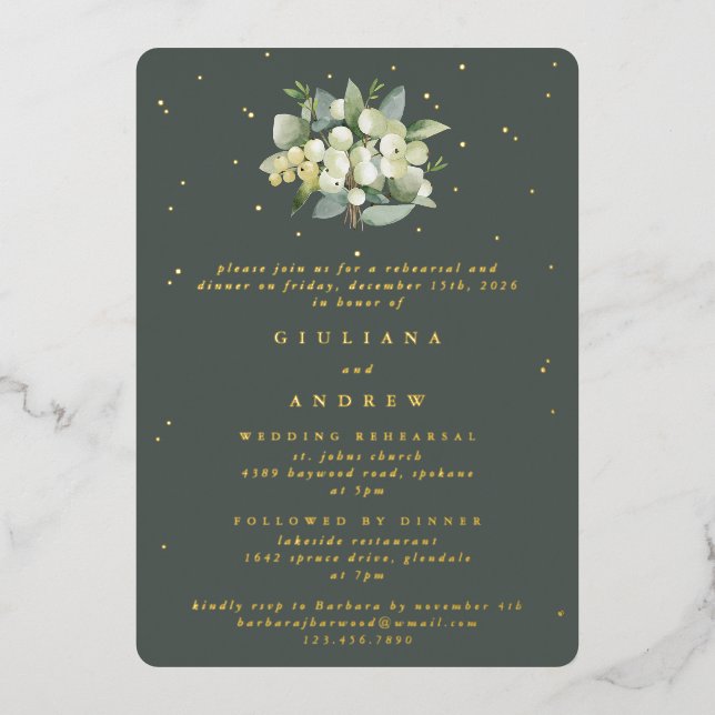 Grey Green Snowberry+Eucalyptus Wedding Rehearsal (Front)