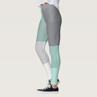 Grey green squares leggings