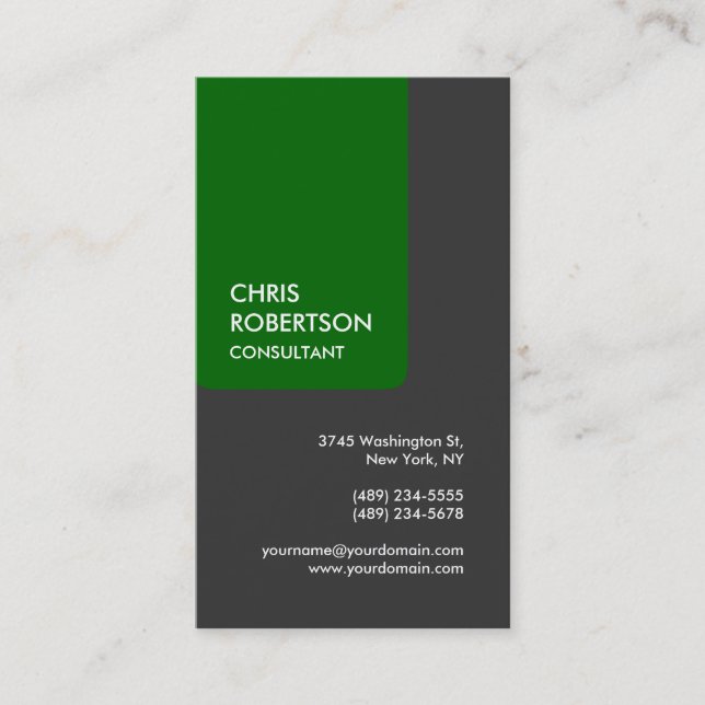 Grey Green Stripe Attractive Charm Business Card (Front)