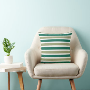 Grey Green Stripes Cushion