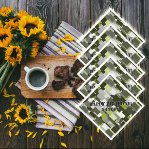 Grey Green Urban Camouflage Paper Napkins
