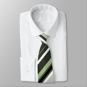 Grey, green, white stripes.  tie