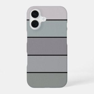 Grey Green With Black Stripes On Watercolor Paper iPhone 16 Case
